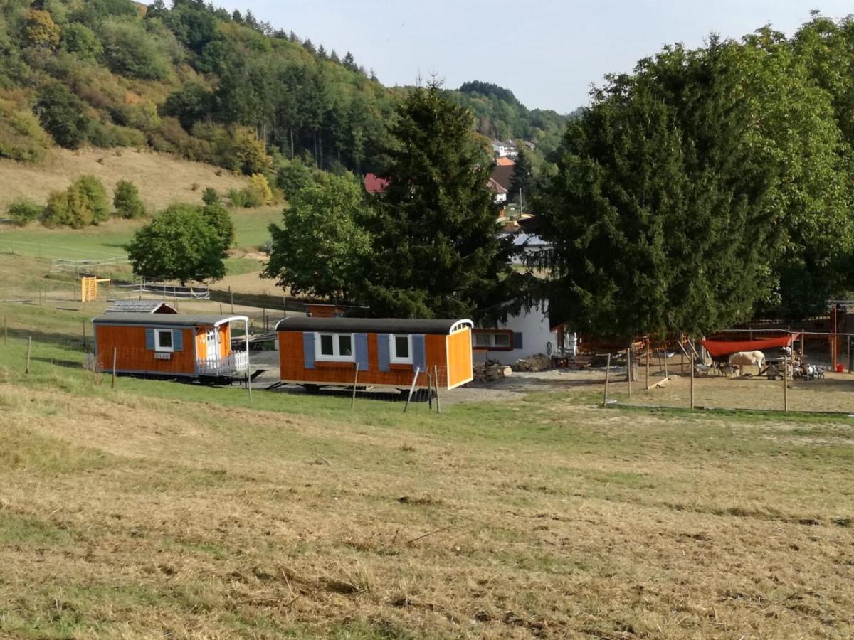 Zuruck Zur Natur - Urlaub Im Zirkuswagen, Sommeratelier Oder Schindelwagen Adenbach Extérieur photo